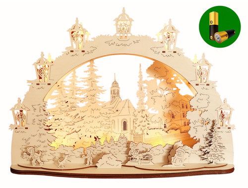 Led schwibbogen winterdorf - 3d,