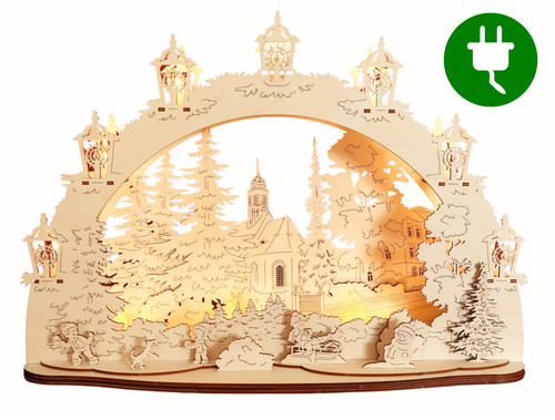 Led schwibbogen winterdorf - 3d,