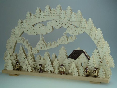 Schwibbogen mit winterfiguren - schwibbogen,